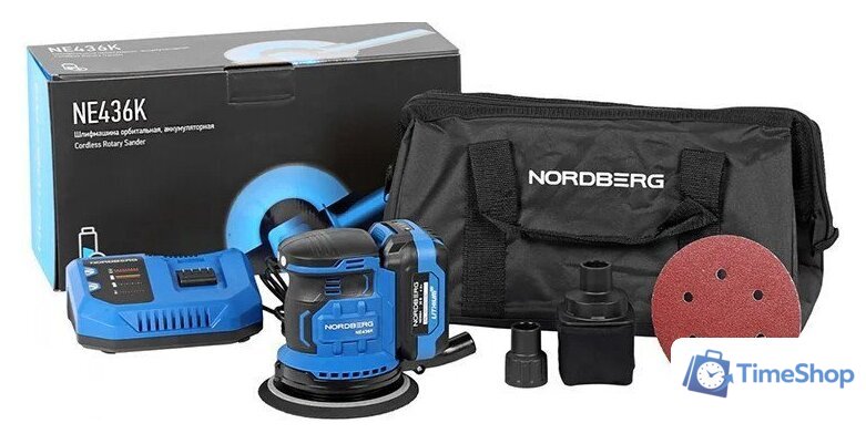 Эксцентриковая шлифмашина Nordberg NE436K (с 1-им АКБ) - Изображение №1 — Интернет-магазин Time-Shop