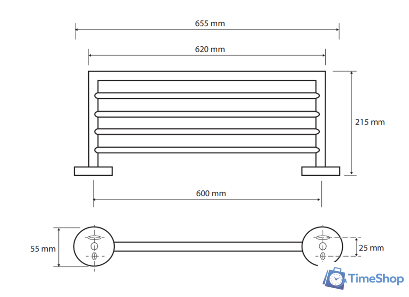 Полка для полотенца Bemeta Omega 104205082 - Изображение №2 — Интернет-магазин Time-Shop