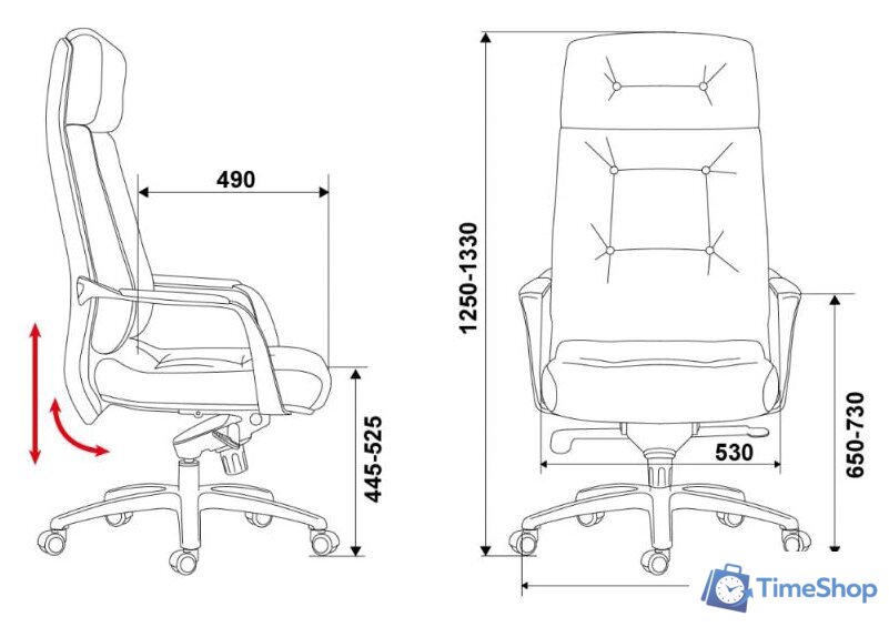 Офисное кресло Бюрократ DAO/BROWN (коричневый) - Изображение №5 — Интернет-магазин Time-Shop