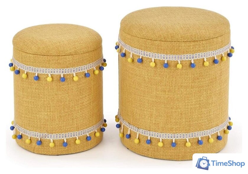 Пуфик Halmar Grado New 2 шт (желтый) - Изображение №1 — Интернет-магазин Time-Shop