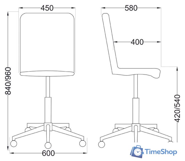 Офисное кресло AksHome Fiji поворотное (светло-серый велюр HCJ-38/хром) - Изображение №10 — Интернет-магазин Time-Shop