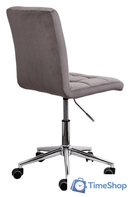 Офисное кресло AksHome Fiji поворотное (светло-серый велюр HCJ-38/хром) - Изображение №5 — Интернет-магазин Time-Shop