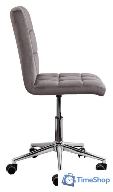 Офисное кресло AksHome Fiji поворотное (светло-серый велюр HCJ-38/хром) - Изображение №4 — Интернет-магазин Time-Shop
