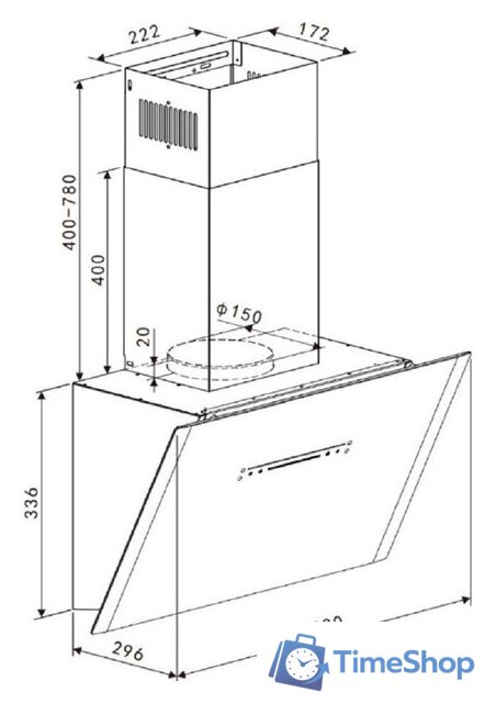 Кухонная вытяжка Hietzel CHV 6022S BL - Изображение №12 — Интернет-магазин Time-Shop