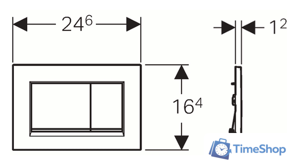 Панель смыва Geberit Sigma 30 115.883.KM.1 (черный/хром глянцевый) - Изображение №2 — Интернет-магазин Time-Shop