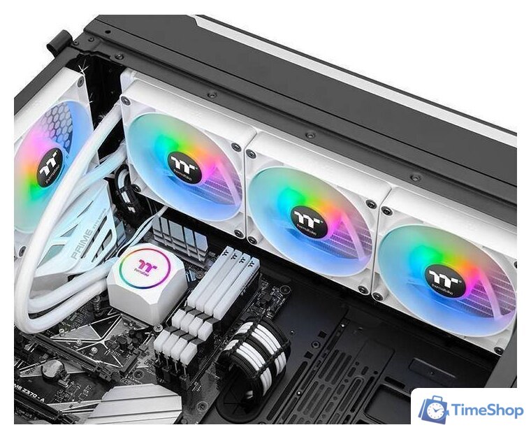 Система жидкостного охлаждения для процессора Thermaltake TH420 ARGB Snow Edition CL-W369-PL14SW-A - Изображение №3 — Интернет-магазин Time-Shop