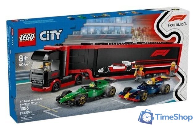 Конструктор LEGO City 60445 Грузовик F1 с болидами RB20 и AMR24 F1 - Изображение №1 — Интернет-магазин Time-Shop
