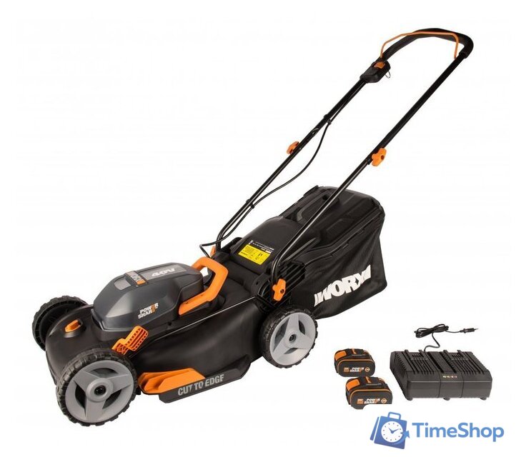 Газонокосилка Worx WG743E (с 2-мя АКБ) - Изображение №2 — Интернет-магазин Time-Shop