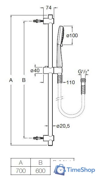 Душевой гарнитур  Roca Stella 5B1D03C00 - Изображение №4 — Интернет-магазин Time-Shop