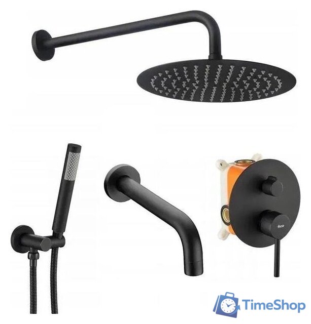 Душевая система  Rea Lungo REA-P4112 (черный) - Изображение №1 — Интернет-магазин Time-Shop