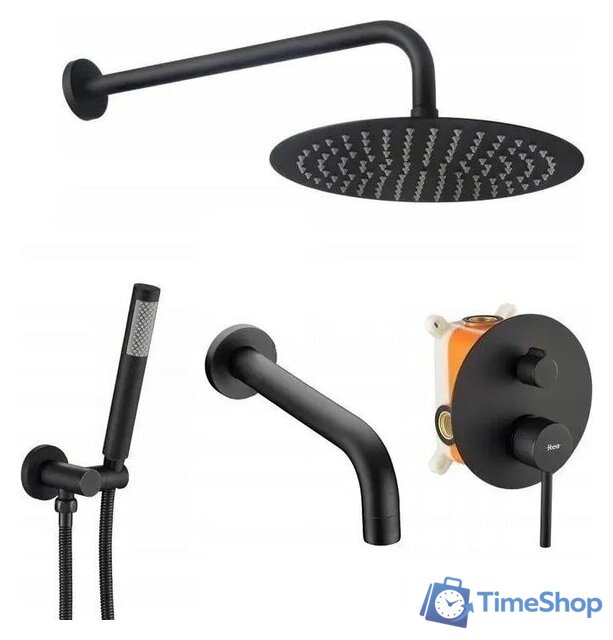 Душевая система  Rea Lungo REA-P4112 (черный) - Изображение №1 — Интернет-магазин Time-Shop