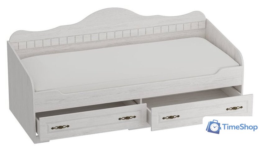 Кровать-тахта Мебельград Прованс с ящиками (бодега белая/патина премиум) - Изображение №2 — Интернет-магазин Time-Shop