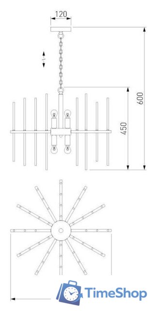 Подвесная люстра Bogate's Allure 355/6 Smart хром - Изображение №2 — Интернет-магазин Time-Shop
