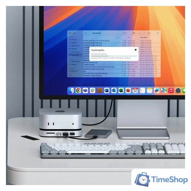 Док-станция Satechi Mac Mini M4 Stand & Hub with SSD Enclosure ST-GNMMES - Изображение №7 — Интернет-магазин Time-Shop