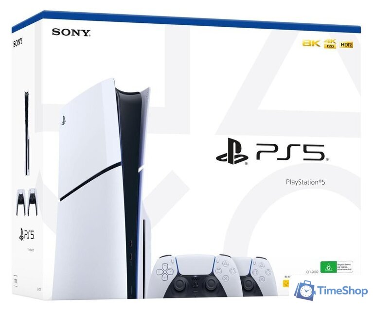 Игровая приставка Sony PlayStation 5 Slim CFI-20XX (1 ревизия, с дисководом, 2 геймпада) - Изображение №1 — Интернет-магазин Time-Shop