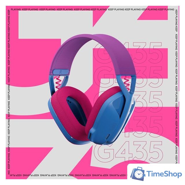 Наушники Logitech G435 Lightspeed (синий/малиновый) - Изображение №6 — Интернет-магазин Time-Shop