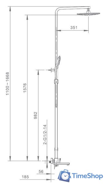 Душевая система  Gappo G2417-6 - Изображение №2 — Интернет-магазин Time-Shop