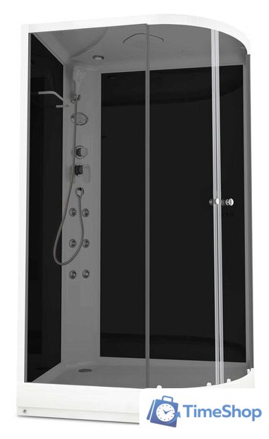 Душевая кабина Domani-Spa Delight 128 120x80 R с гидромассажем (черный/тонированное) - Изображение №1 — Интернет-магазин Time-Shop