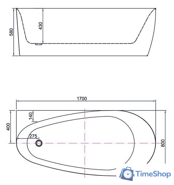 Ванна Allen Brau Priority 170x80 2.31002.20 - Изображение №3 — Интернет-магазин Time-Shop