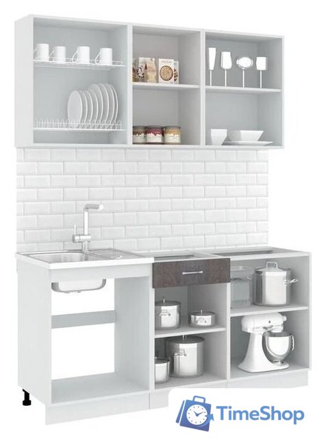 Готовая кухня Кортекс-мебель Корнелия Лира-лайт 1.7м (капучино/оникс/мадрид) - Изображение №2 — Интернет-магазин Time-Shop