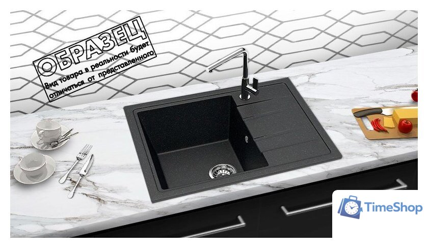 Кухонная мойка Berge BR-5850 + смеситель AM.PM Like F8007122 (черный) - Изображение №4 — Интернет-магазин Time-Shop