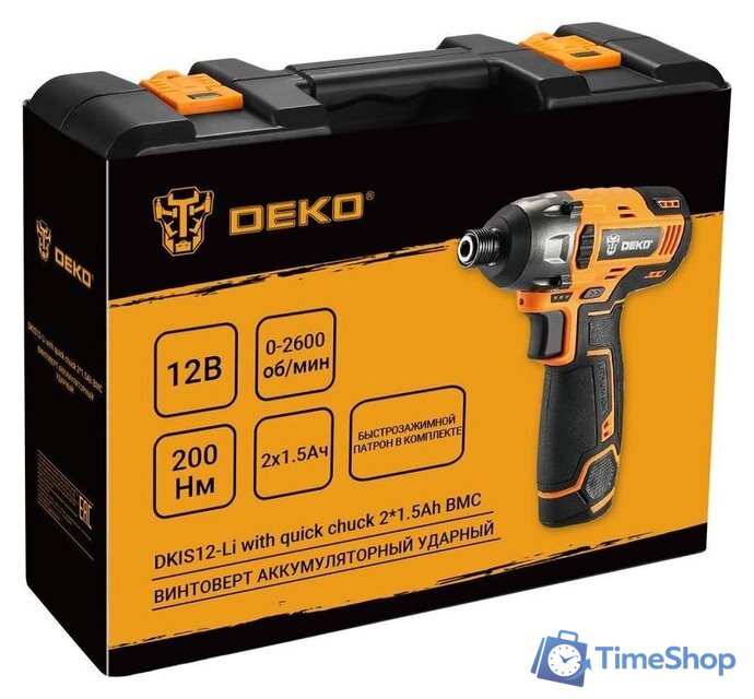Винтоверт Deko DKIS12-Li Set 063-4390 (с 2-мя АКБ, кейс) - Изображение №8 — Интернет-магазин Time-Shop