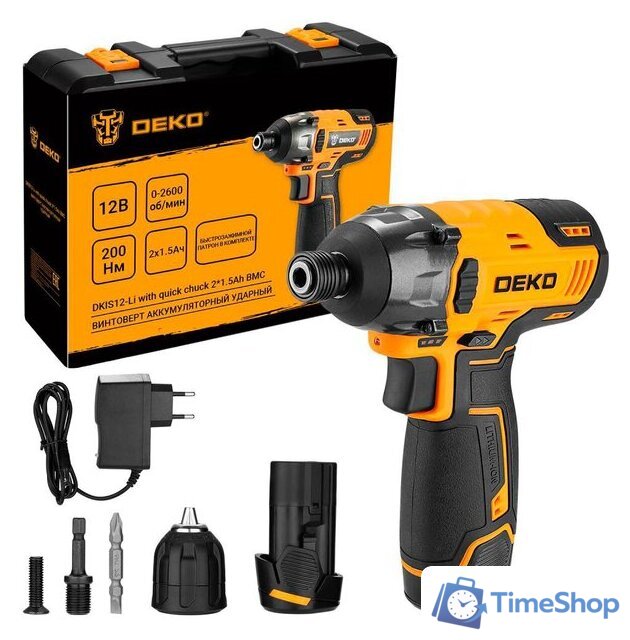Винтоверт Deko DKIS12-Li Set 063-4390 (с 2-мя АКБ, кейс) - Изображение №1 — Интернет-магазин Time-Shop