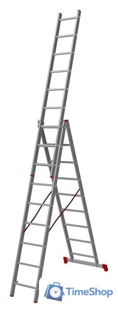 Лестница-стремянка Новая высота NV 123 алюминиевая трёхсекционная 3x9 ступеней - Изображение №2 — Интернет-магазин Time-Shop