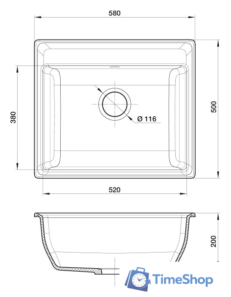 Кухонная мойка GranFest GF-V-580 (графит) - Изображение №4 — Интернет-магазин Time-Shop