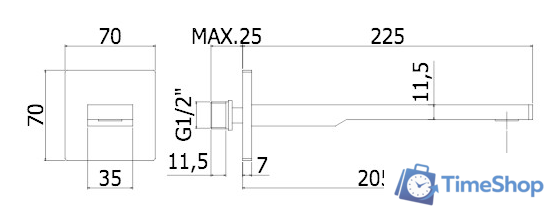 Излив Paffoni ZBOC121CR - Изображение №2 — Интернет-магазин Time-Shop
