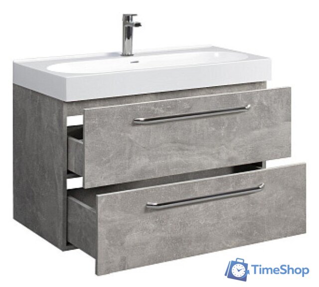  Belux Тумба под умывальник Стокгольм НП 90-02 (31, бетон чикаго светло-серый) - Изображение №2 — Интернет-магазин Time-Shop