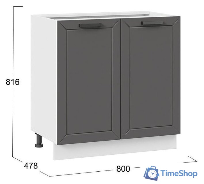 Шкаф напольный Трия Лорас 1Н8 (белый/холст вулкан) - Изображение №3 — Интернет-магазин Time-Shop