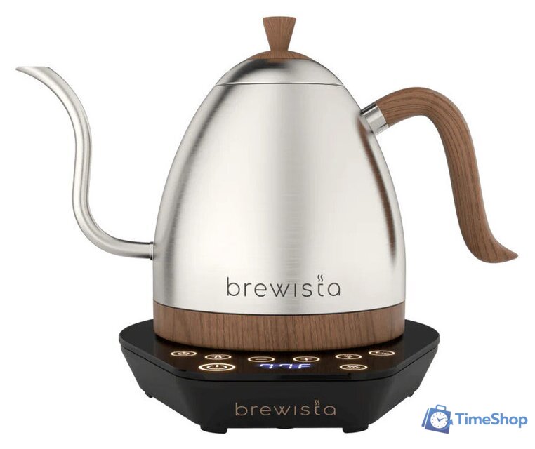 Электрический чайник Brewista Artisan Gooseneck 1л (нержавеющая сталь/дерево) - Изображение №1 — Интернет-магазин Time-Shop