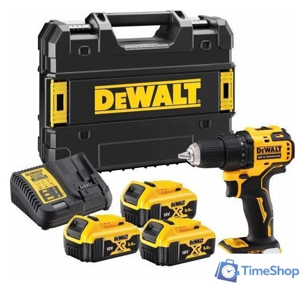 Дрель-шуруповерт DeWalt DCD708P3T (с 3-мя АКБ 5 Ач, кейс) - Изображение №1 — Интернет-магазин Time-Shop