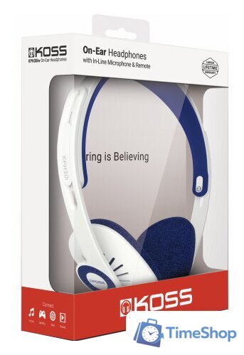 Наушники KOSS KPH30i (белый/синий) - Изображение №2 — Интернет-магазин Time-Shop