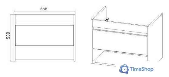  Viant Тумба под умывальник Бостон Como 70 VBOS70COG-T1YP - Изображение №3 — Интернет-магазин Time-Shop