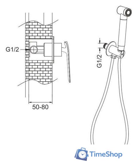 Гигиенический душ Rose R1305F - Изображение №2 — Интернет-магазин Time-Shop