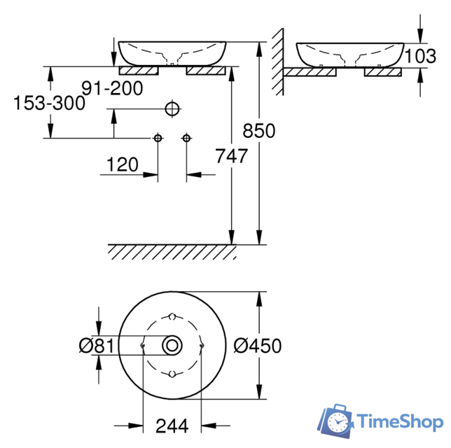Умывальник Grohe Essence 3960900H с гигиеническим покрытием - Изображение №2 — Интернет-магазин Time-Shop