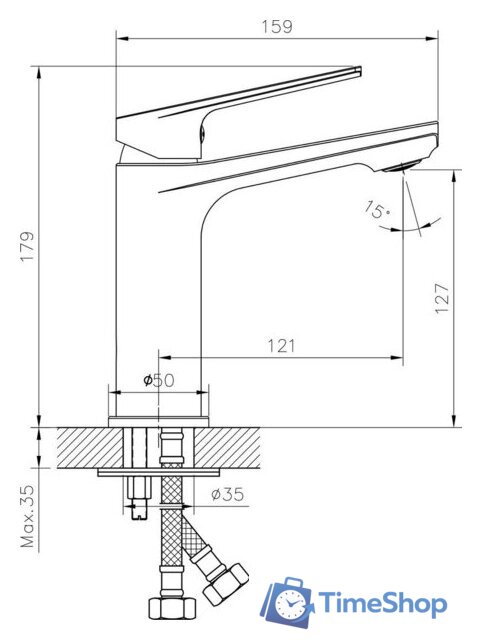 Умывальник Lauter 21441B + Sky 21CK533C - Изображение №11 — Интернет-магазин Time-Shop