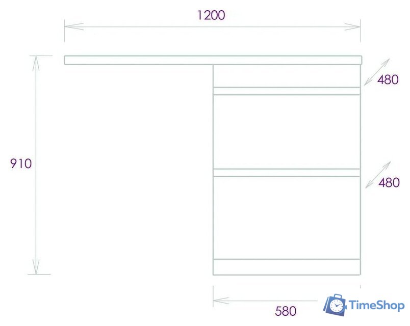  Onika Тумба под умывальник Милтон 58 (105801) - Изображение №6 — Интернет-магазин Time-Shop