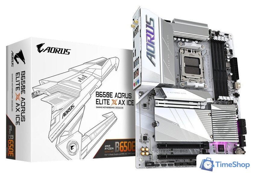 Материнская плата Gigabyte B650E Aorus Elite X AX ICE (rev. 1.0) - Изображение №6 — Интернет-магазин Time-Shop