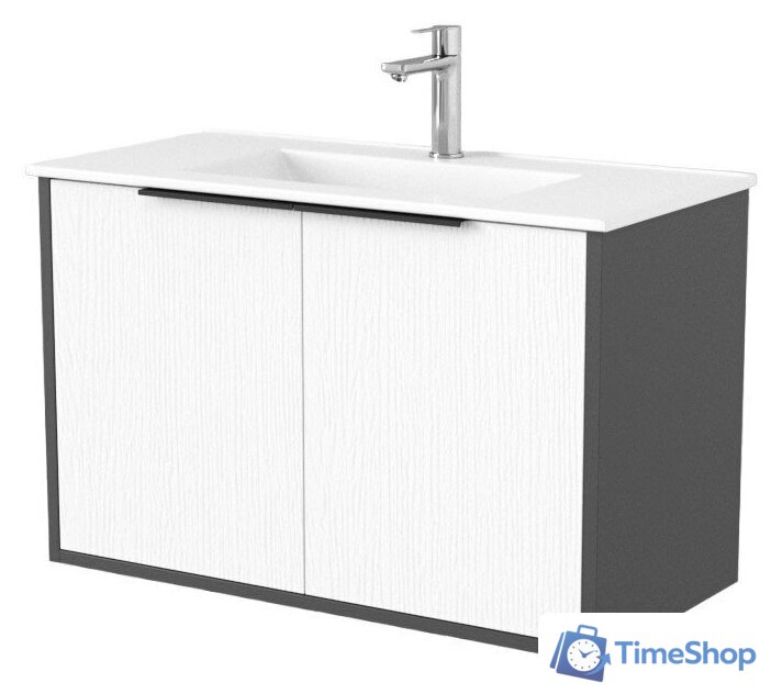  Дабер Тумба под умывальник 018 WeltWasser Deilbach 7517-80 Т18.8W.0.20Ч (белый древесный/серый/ручка черная) - Изображение №1 — Интернет-магазин Time-Shop