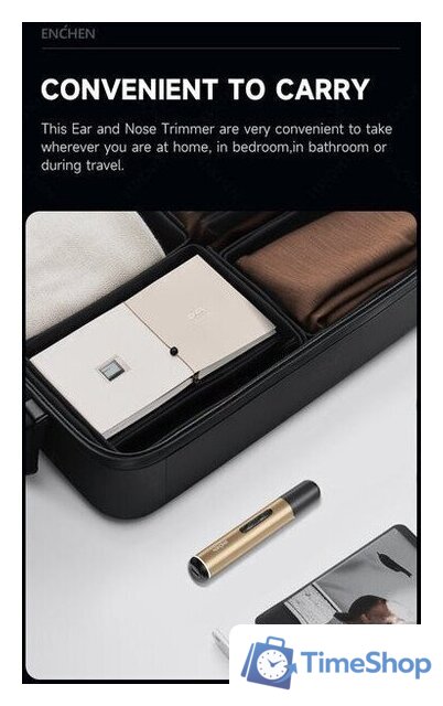 Триммер для носа и ушей Enchen EN001 (золотистый) - Изображение №11 — Интернет-магазин Time-Shop