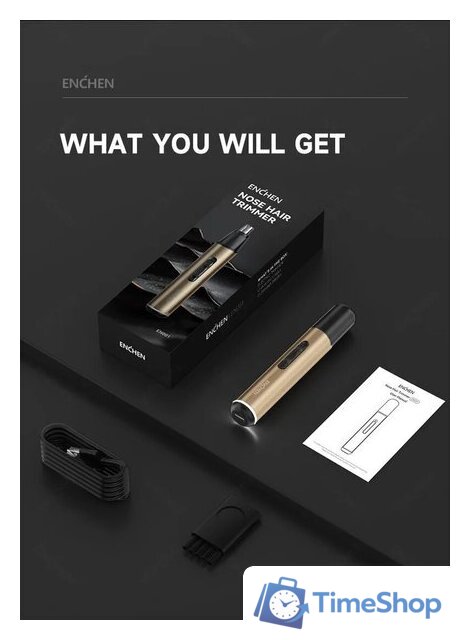 Триммер для носа и ушей Enchen EN001 (золотистый) - Изображение №14 — Интернет-магазин Time-Shop