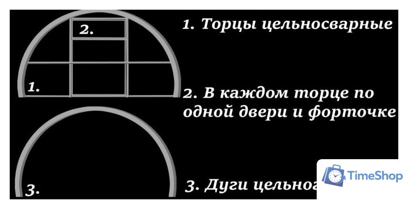 Каркас теплицы КомфортПром 3.5x4м(0.67) 10014104 - Изображение №6 — Интернет-магазин Time-Shop