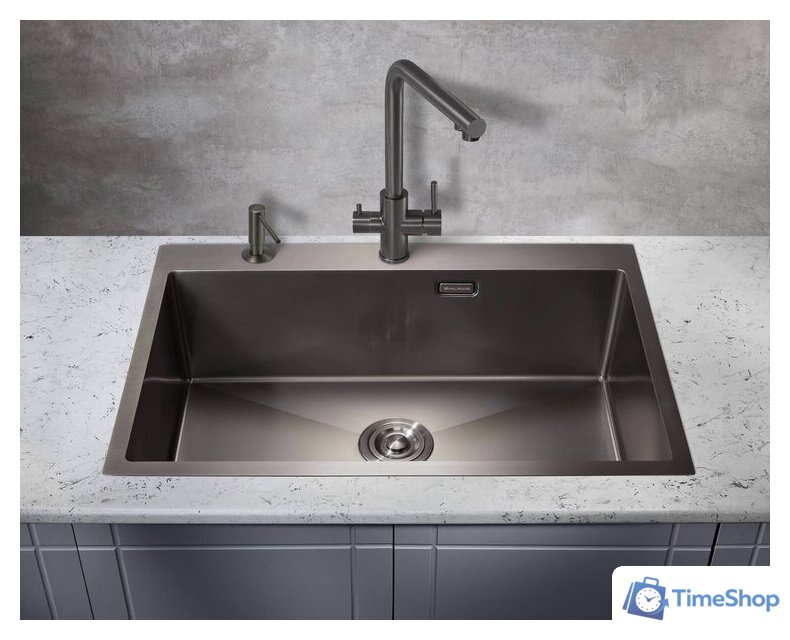 Кухонная мойка Milacio Denia 750 Steel MC.77509 (сталь воронёная) - Изображение №3 — Интернет-магазин Time-Shop