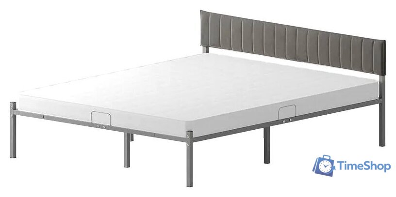 Кровать Домаклево Лофт Компакт 140x200 (серый/темно-серый велюровый чехол) - Изображение №1 — Интернет-магазин Time-Shop