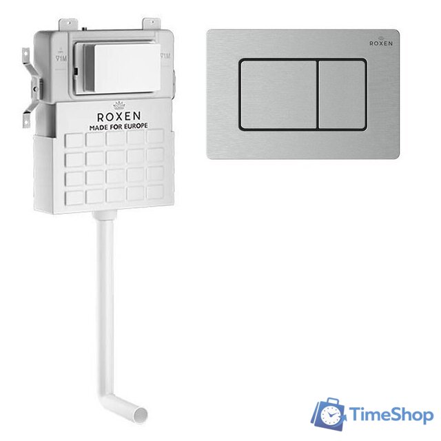 Инсталляция для унитаза Roxen для приставного унитаза Attach с кнопкой смыва 968400 (сатин) - Изображение №1 — Интернет-магазин Time-Shop