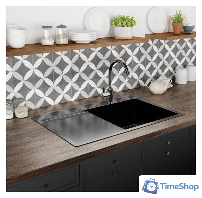 Кухонная мойка Mixline Pro 552923 (черный графит, с сифоном) - Изображение №4 — Интернет-магазин Time-Shop