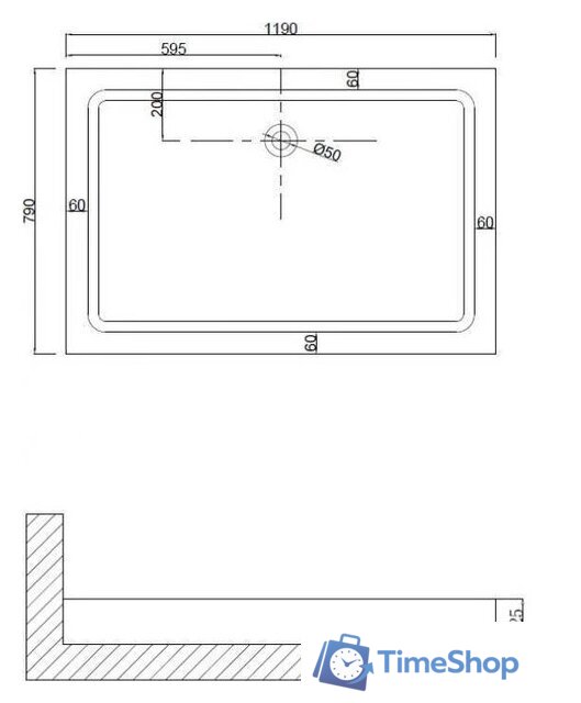 Душевой поддон Niagara NG-120-80Q - Изображение №3 — Интернет-магазин Time-Shop